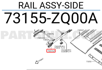 Nissan 73155ZQ00A RAIL ASSY-SIDE