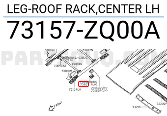 Nissan 73157ZQ00A LEG-ROOF RACK,CENTER LH