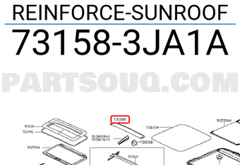 Nissan 731583JA1A REINFORCE-SUNROOF