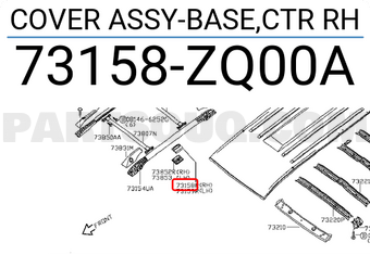 Nissan 73158ZQ00A COVER ASSY-BASE,CTR RH