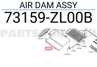 Nissan 73159ZL00B AIR DAM ASSY