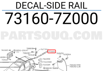 Nissan 731607Z000 DECAL-SIDE RAIL