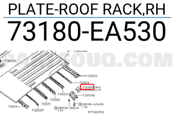Nissan 73180EA530 PLATE-ROOF RACK,RH