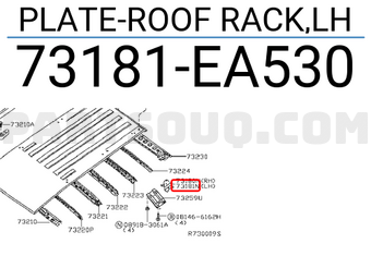 Nissan 73181EA530 PLATE-ROOF RACK,LH