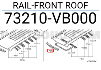 Nissan 73210VB000 RAIL-FRONT ROOF