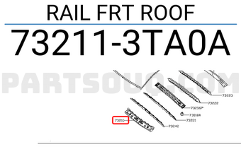 Nissan 732113TA0A RAIL FRT ROOF