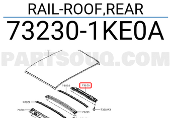 Nissan 732301KE0A RAIL-ROOF,REAR