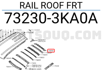 Nissan 732303KA0A RAIL ROOF FRT