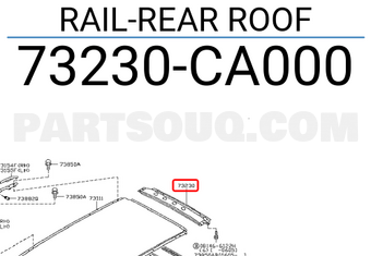 Nissan 73230CA000 RAIL-REAR ROOF
