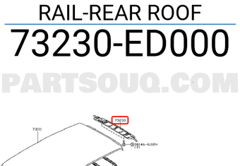 Nissan 73230ED000 RAIL-REAR ROOF