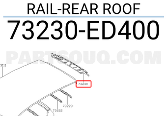 Nissan 73230ED400 RAIL-REAR ROOF