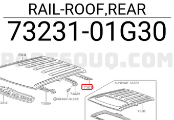 Nissan 7323101G30 RAIL-ROOF,REAR