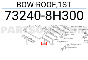 Nissan 732408H300 BOW-ROOF,1ST