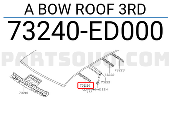 Nissan 73240ED000 A BOW ROOF 3RD