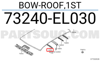 Nissan 73240EL030 BOW-ROOF,1ST