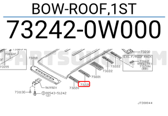 Nissan 732420W000 BOW-ROOF,1ST