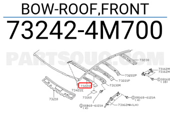 Nissan 732424M700 BOW-ROOF,FRONT