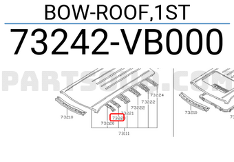 Nissan 73242VB000 BOW-ROOF,1ST