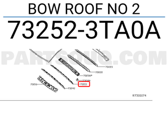 Nissan 732523TA0A BOW ROOF NO 2