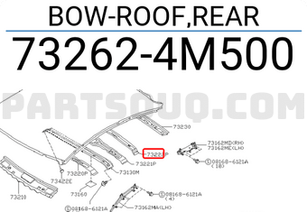 Nissan 732624M500 BOW-ROOF,REAR