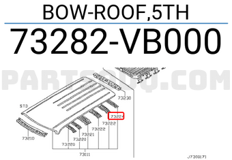 Nissan 73282VB000 BOW-ROOF,5TH