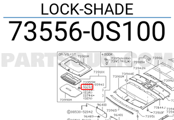 Nissan 735560S100 LOCK-SHADE