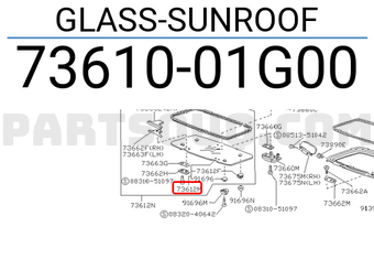 Nissan 7361001G00 GLASS-SUNROOF