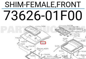 Nissan 7362601F00 SHIM-FEMALE,FRONT