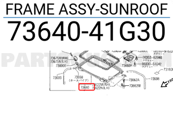 Nissan 7364041G30 FRAME ASSY-SUNROOF