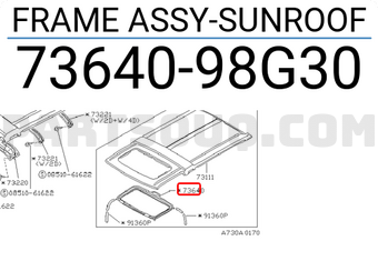Nissan 7364098G30 FRAME ASSY-SUNROOF