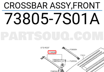 Nissan 738057S01A CROSSBAR ASSY,FRONT