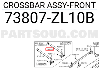 Nissan 73807ZL10B CROSSBAR ASSY-FRONT