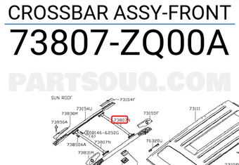Nissan 73807ZQ00A CROSSBAR ASSY-FRONT
