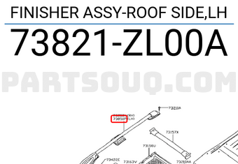 Nissan 73821ZL00A FINISHER ASSY-ROOF SIDE,LH