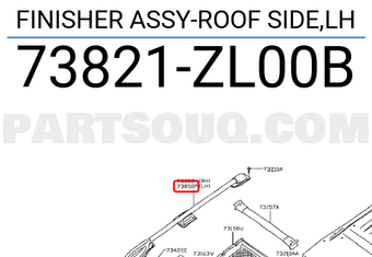 Nissan 73821ZL00B FINISHER ASSY-ROOF SIDE,LH
