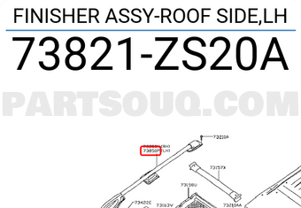 Nissan 73821ZS20A FINISHER ASSY-ROOF SIDE,LH
