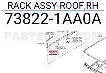 Nissan 738221AA0A RACK ASSY-ROOF,RH