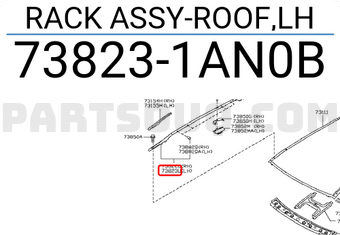 Nissan 738231AN0B RACK ASSY-ROOF,LH