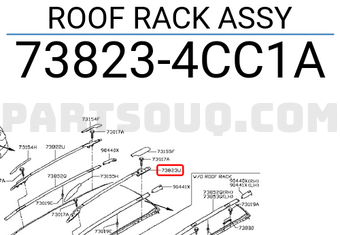 Nissan 738234CC1A ROOF RACK ASSY