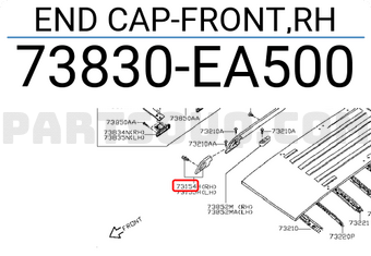 Nissan 73830EA500 END CAP-FRONT,RH