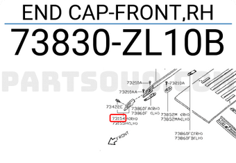 Nissan 73830ZL10B END CAP-FRONT,RH