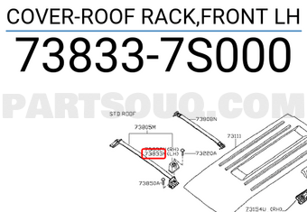 Nissan 738337S000 COVER-ROOF RACK,FRONT LH