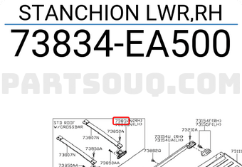 Nissan 73834EA500 STANCHION LWR,RH