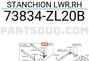 Nissan 73834ZL20B STANCHION LWR,RH