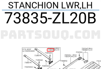 Nissan 73835ZL20B STANCHION LWR,LH