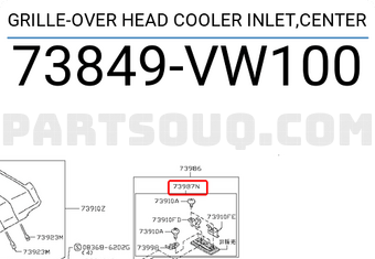 Nissan 73849VW100 GRILLE-OVER HEAD COOLER INLET,CENTER