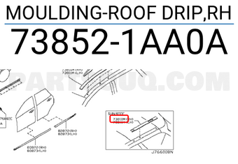 Nissan 738521AA0A MOULDING-ROOF DRIP,RH