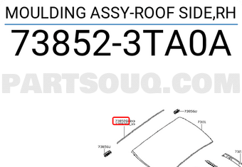 Nissan 738523TA0A MOULDING ASSY-ROOF SIDE,RH