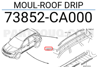 Nissan 73852CA000 MOUL-ROOF DRIP