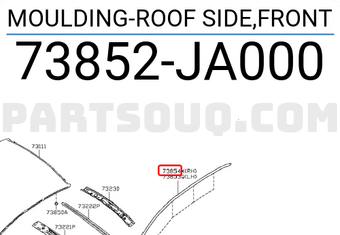 Nissan 73852JA000 MOULDING-ROOF SIDE,FRONT